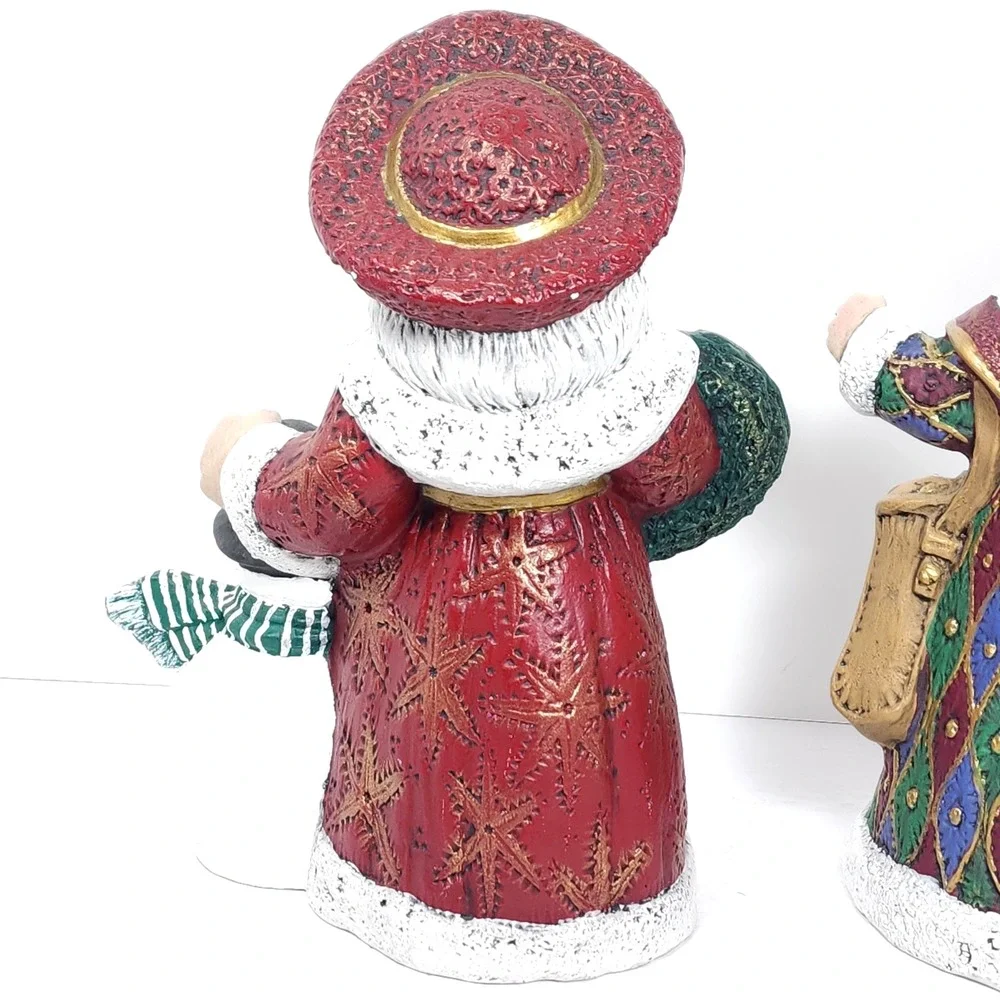 Lot of  2 Vintage Old World Santa's 1998/2000 Ceramic Figure Christmas‎ Decor